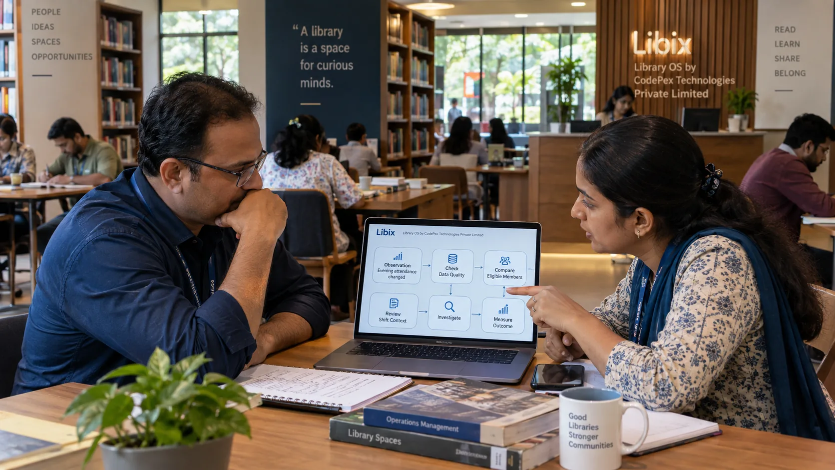 Study library manager using attendance data to investigate shift and capacity patterns
