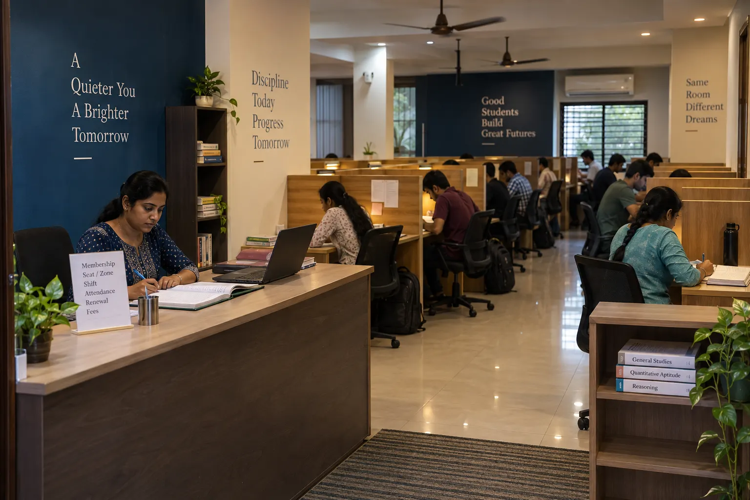 Study hall staff using Libix with competitive exam aspirants in Chennai