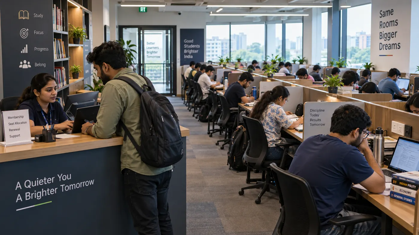 Study-library staff using Libix to manage seats and memberships in Delhi