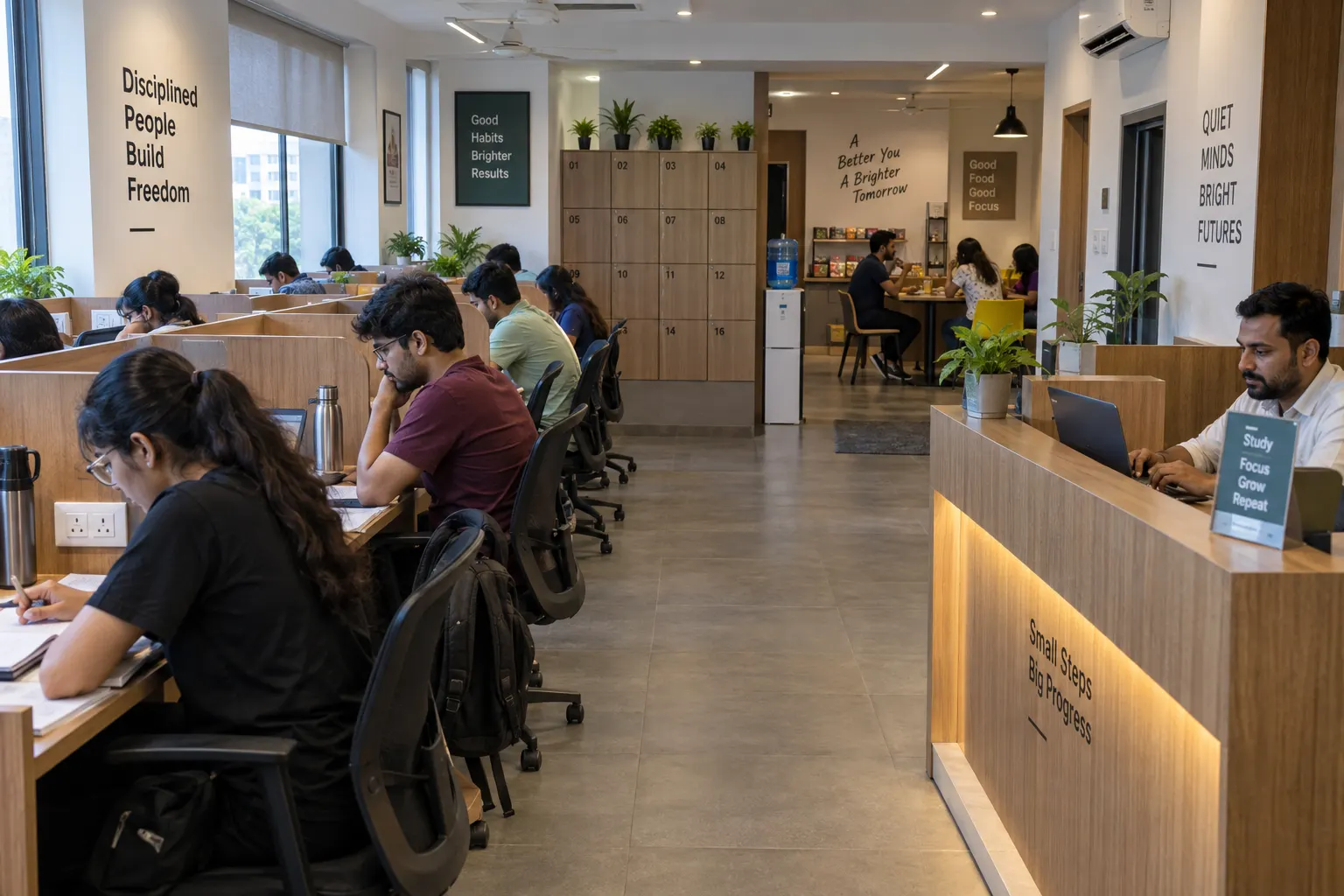 Study library staff managing seats and long study sessions with Libix in Ghaziabad