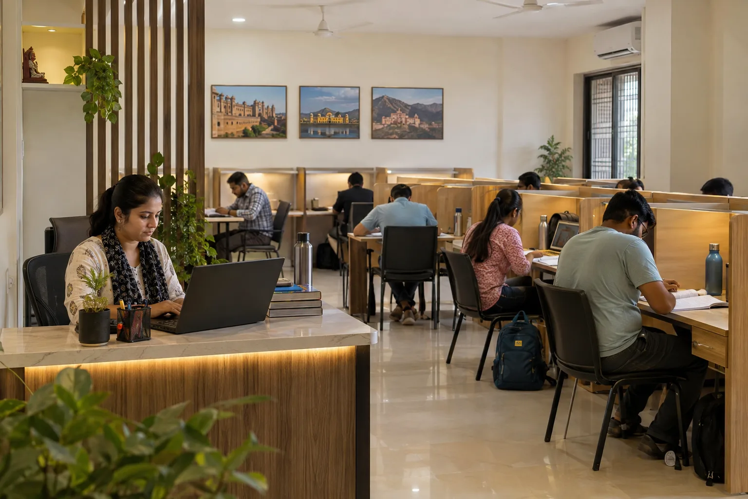 Study library staff using Libix in a paid reading room in Jaipur