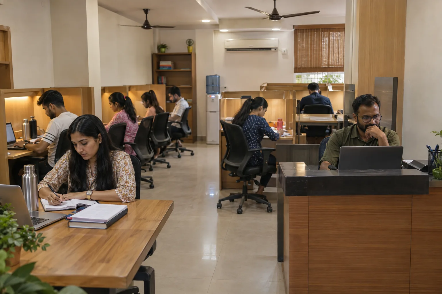 Study library staff managing long-hour study operations with Libix in Jodhpur