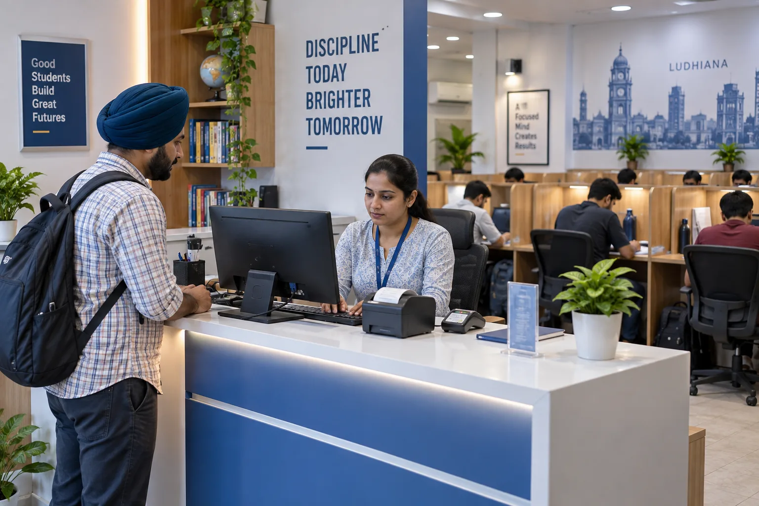 Ludhiana study library staff managing memberships and fee collection