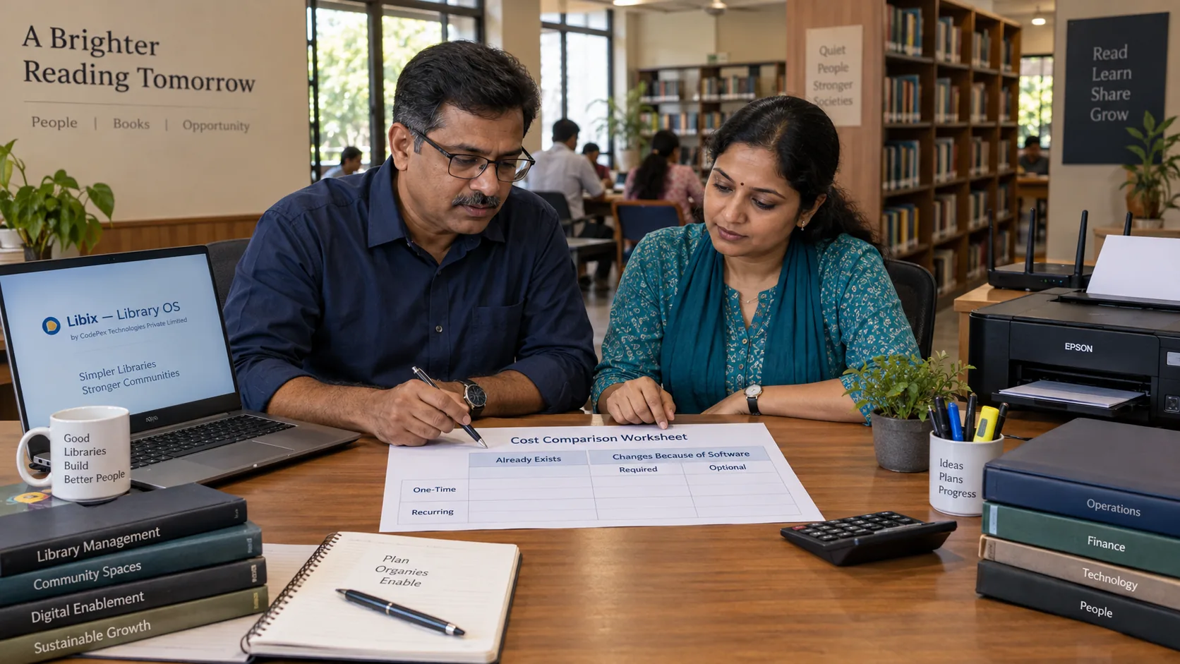 Study library managers separating existing business costs from incremental software costs